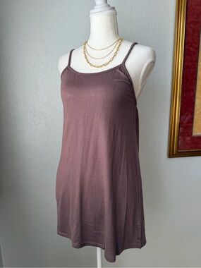 38- NWOT Origami by Vivian~ Brown Long Tank Top Cami Adjustable Straps XXL